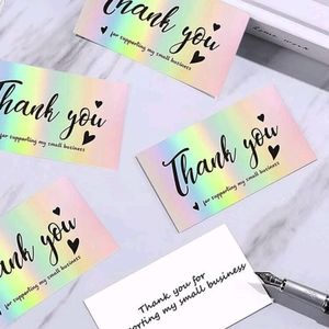 50pcs Thank You Holographic Cards